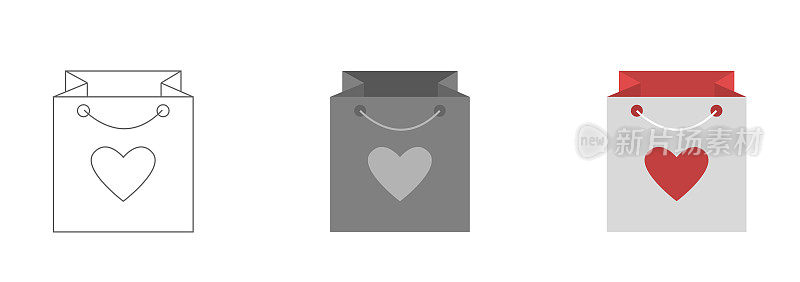 Bag with heart icons